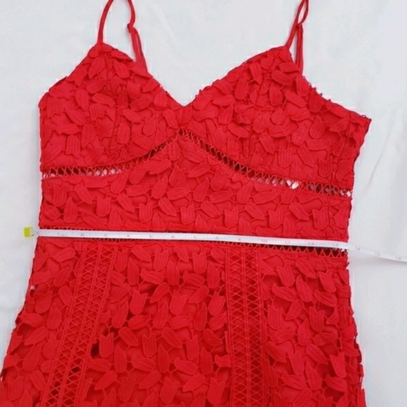 *Last Chance* NWT Bardot Roxy Lace Dress Red Party Cocktail Spaghetti Straps - Picture 7 of 12